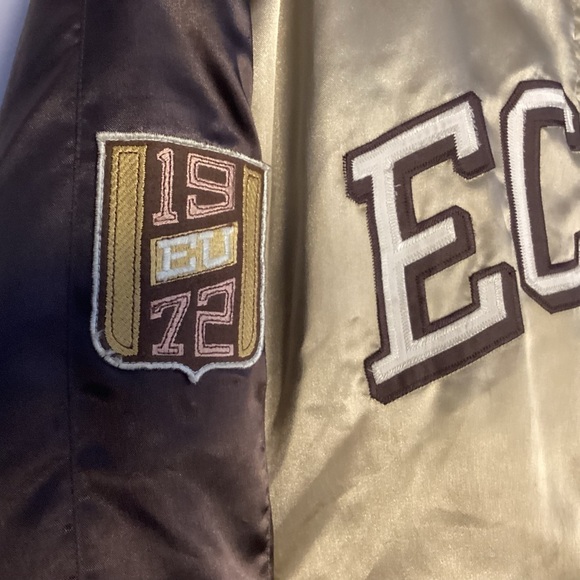 Ecko Unlimited Vtg.? Gold And Brown Quilted Full Zip Bomber / Varsity Jacket 2XL - Picture 3 of 11